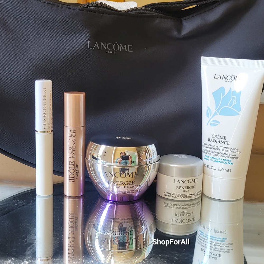 Lancôme Renergie Lifting & Firming 6 Piece Skincare & Makeup Set with Black Bag